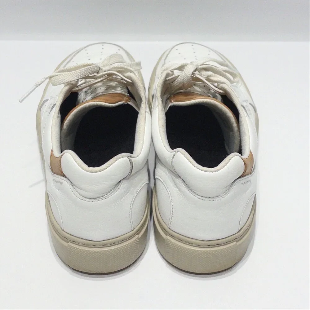 SAS High Street White & Beige Court Leather Shoes Sneakers Men Size 11N Narrow